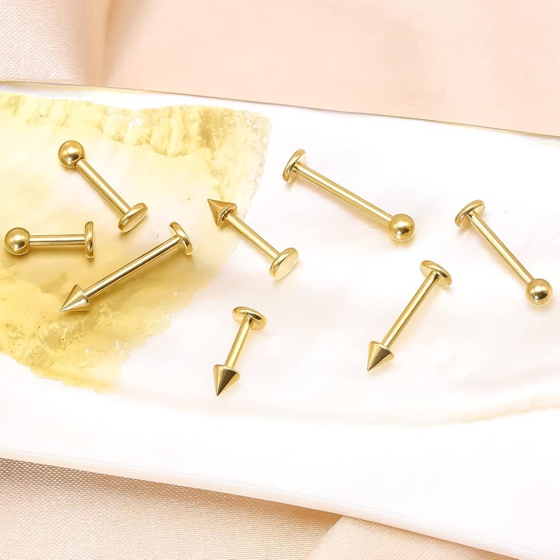 BLISI G23 Solid Titanium Eyebrow Piercing Jewelry, Gokd Black Rose Gold Silver Pink Rainbow Eyebrow Rings 16G Curved Barbell,Tiny Vertical Labret Lip Jewelry Rook Piercing Jewelry for Women and Men - Image 2